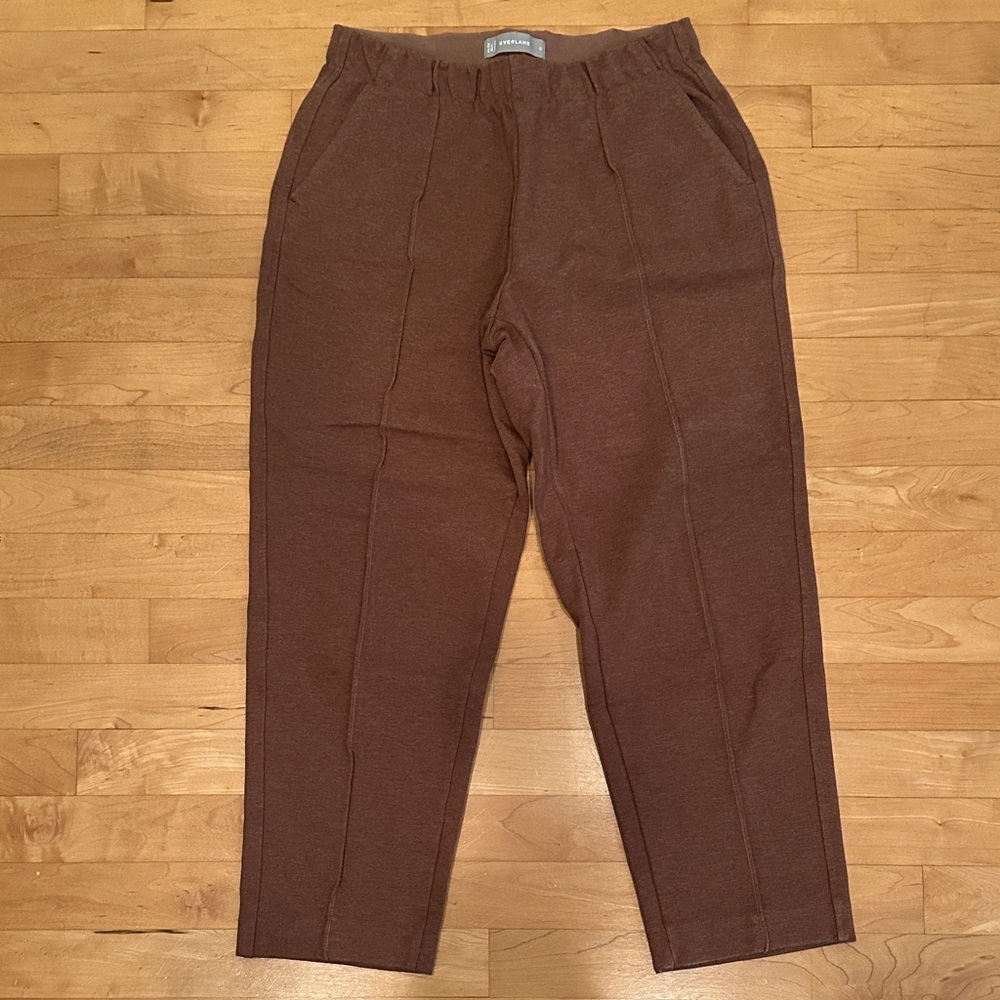 Everlane Brown Cropped Knit Tapered Pants